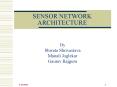 SENSOR NETWORK ARCHITECTURE PowerPoint PPT Presentation