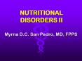 NUTRITIONAL DISORDERS II PowerPoint PPT Presentation