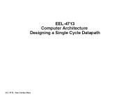 EEL-4713 Computer Architecture Designing a Single Cycle Datapath