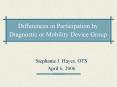 Differences in Participation by Diagnostic or Mobility Device Group PowerPoint PPT Presentation