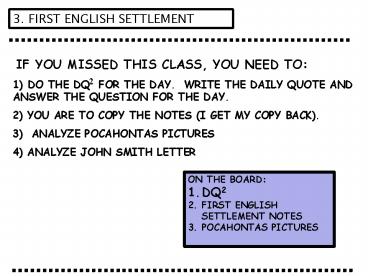 IF YOU MISSED THIS CLASS, YOU NEED TO: