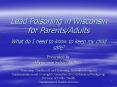 Lead Poisoning in Wisconsin for Parents/Adults PowerPoint PPT Presentation