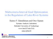 Multicriteria Interval Goal Optimization in the Regulation of Lake-River Systems