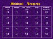 Medieval  Jeopardy