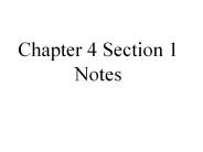 Chapter 4 Section 1 Notes