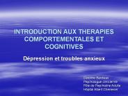 INTRODUCTION AUX THERAPIES COMPORTEMENTALES ET COGNITIVES