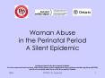 Woman Abuse in the Perinatal Period A Silent Epidemic PowerPoint PPT Presentation