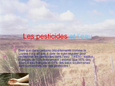 Les pesticides et l