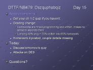 Announcements: