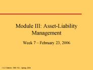 Module III: Asset-Liability Management