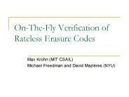 On-The-Fly Verification of Rateless Erasure Codes