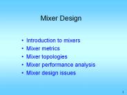 Mixer Design