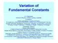 Variation of Fundamental Constants PowerPoint PPT Presentation