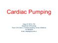 Cardiac Pumping PowerPoint PPT Presentation