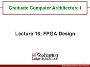 Graduate Computer Architecture I