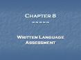 Written Language Assessment PowerPoint PPT Presentation