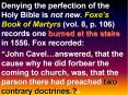 Denying the perfection of the Holy Bible is not new. Foxe PowerPoint PPT Presentation