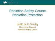 Radiation Safety Course Radiation Protection