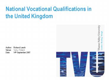 National Vocational Qualifications in the United Kingdom