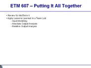 ETM 607 