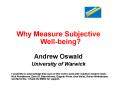 Why Measure Subjective Well-being? PowerPoint PPT Presentation