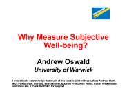 Why Measure Subjective Well-being?