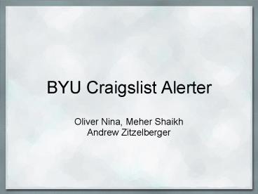BYU Craigslist Alerter