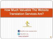 How Much Valuable The Website Translation Services Are?