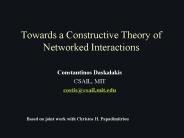 Towards a Constructive Theory of Networked Interactions