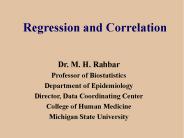 Regression and Correlation