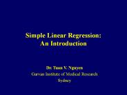 Simple Linear Regression: An Introduction PowerPoint PPT Presentation