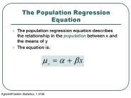 The Population Regression Equation