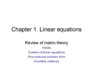 Chapter 1. Linear equations