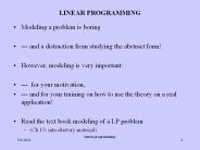 LINEAR PROGRAMMING