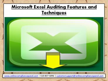 Microsoft Excel Auditing Features and Techniques