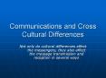 Communications and Cross Cultural Differences PowerPoint PPT Presentation