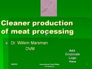 Cleaner production of meat processing