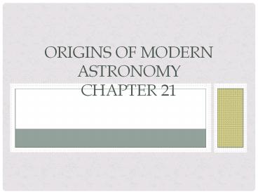 Origins of Modern Astronomy Chapter 21