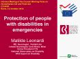 Protection of people with disabilities in emergencies  Matilde Leonardi MD, Neurologist , Pediatrician  Istituto Neurologico Carlo Besta, Milan former President CTS National Observatory on Disability WHO Expert on Disability PowerPoint PPT Presentation