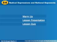 Radical Expressions and Rational Exponents