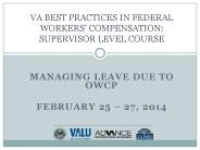 Managing Leave due to owcp