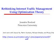 Rethinking Internet Traffic Management Using Optimization Theory