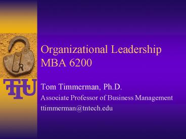 Organizational Leadership MBA 6200