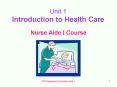 Unit 1 Introduction to Health Care PowerPoint PPT Presentation