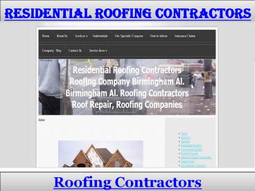 Residential Roofing Contractors