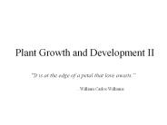 Plant Growth and Development II