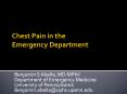 Chest Pain in the Emergency Department PowerPoint PPT Presentation