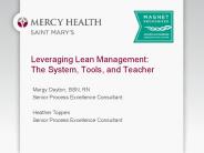 Leveraging Lean Management: The System, Tools, and Teacher