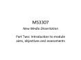 MS3307 New Media Dissertation PowerPoint PPT Presentation