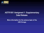 ASTR1001 Assigment 1: Supplementary Data Release.
